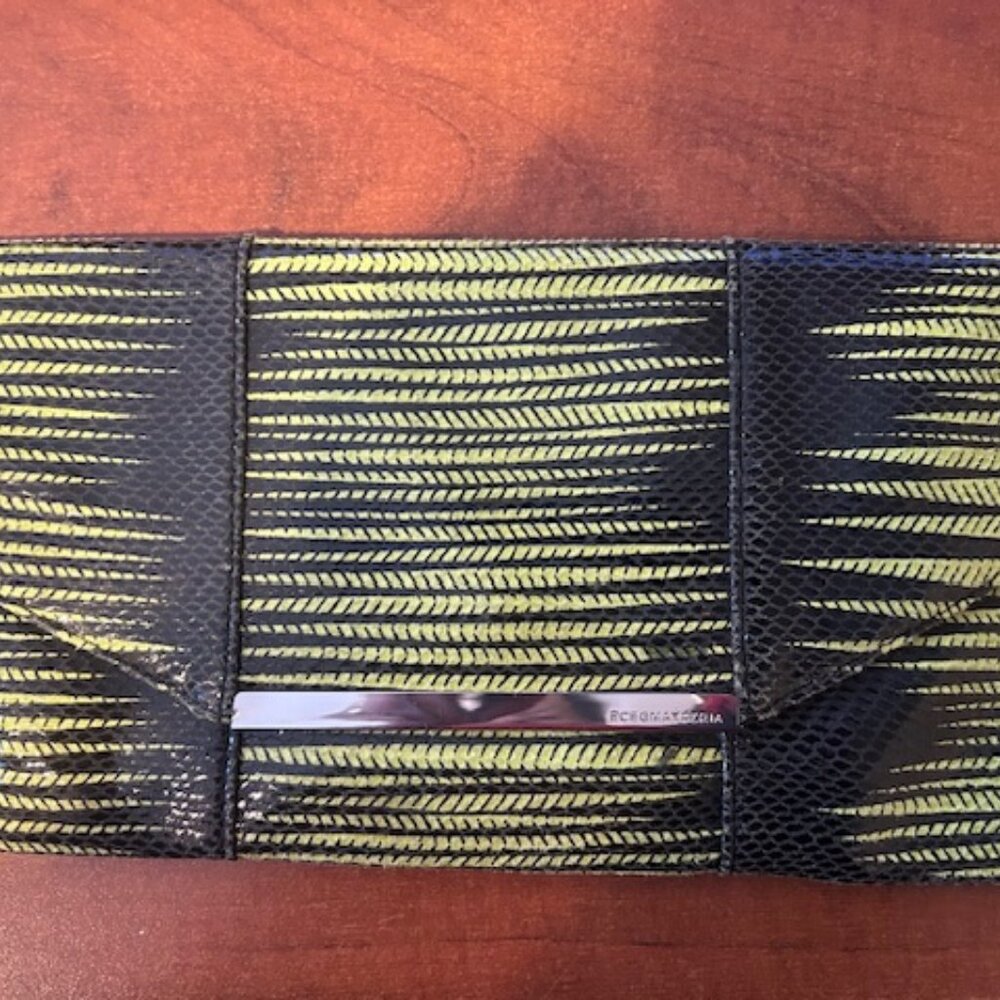 Bcbgmaxazria Bag  Black and Green Neon Adela Clutch